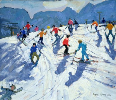 Busy Ski Slope, Lofer by Andrew Macara